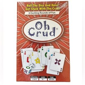 Oh Crud Card and Dice Game, Family Card Game for 2-9 Players, Strategy Card Game